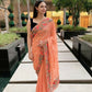 Vamsee Sandhya Orange Georgette Saree - Swadesiicart