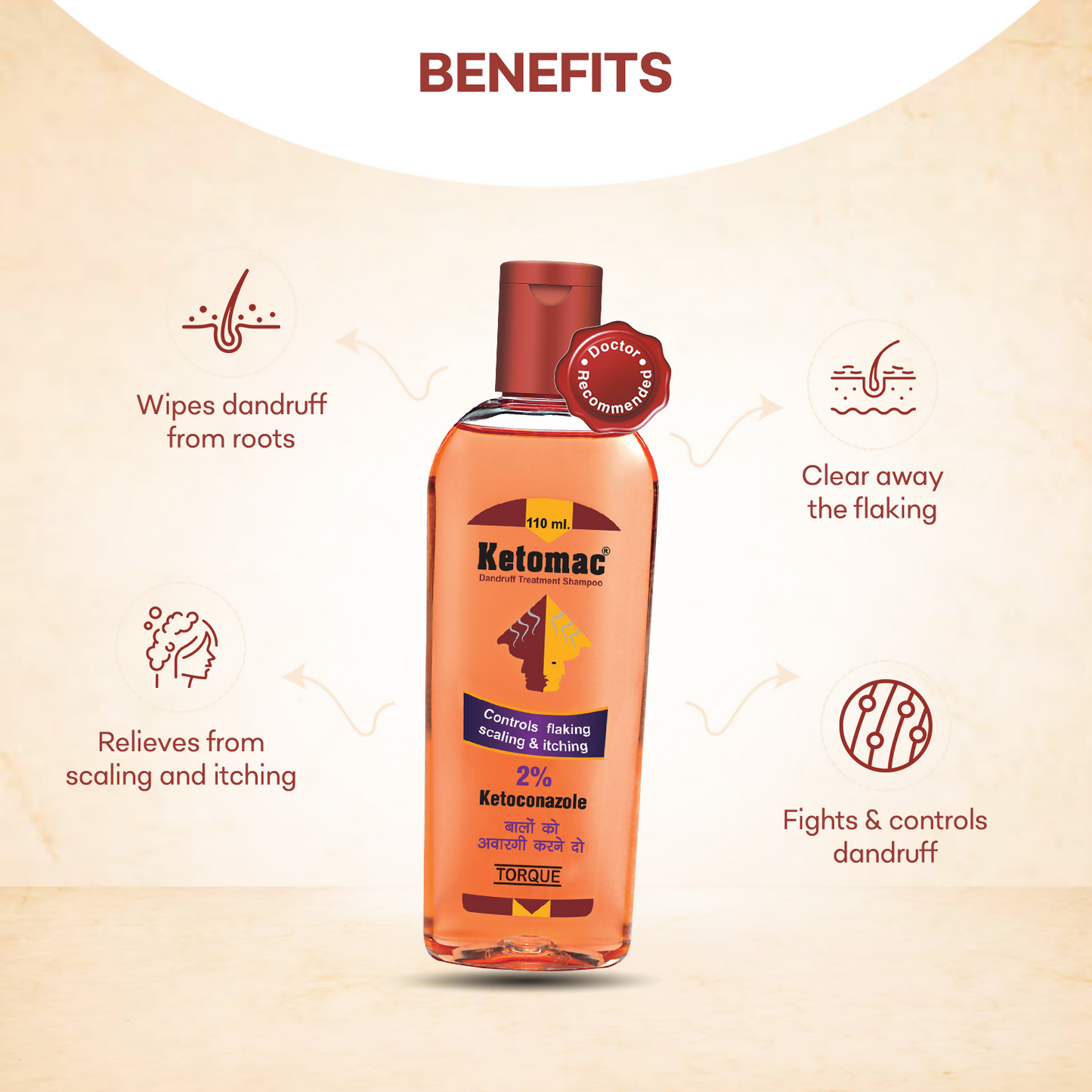Torque's Ketomac Dandruff Treatment Shampoo - Swadesiicart