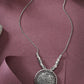 NVR Women's Silver-Toned Circular Shape Pendant with Chain | Swadesiicart