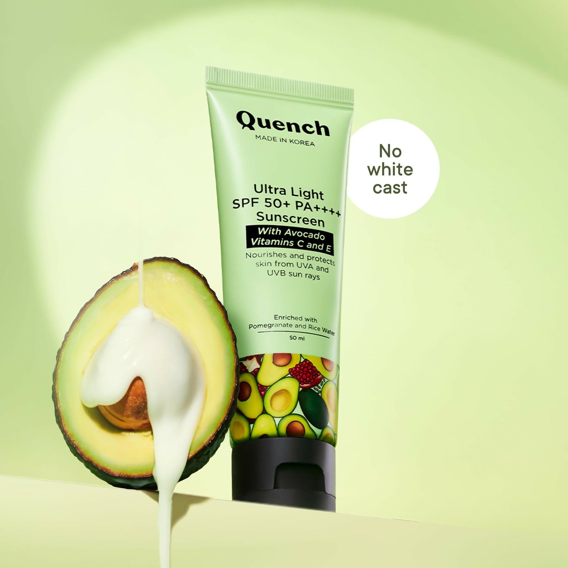 Quench Vitamin E Ultra Light SPF 50+ PA++++ Sunscreen for Glowing Skin - Korean Skincare - Swadesiicart