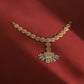 Gold-Polished White Blue Kundan-Studded Pearl Beaded Matha Patti - Ruby Raang | Swadesiicart