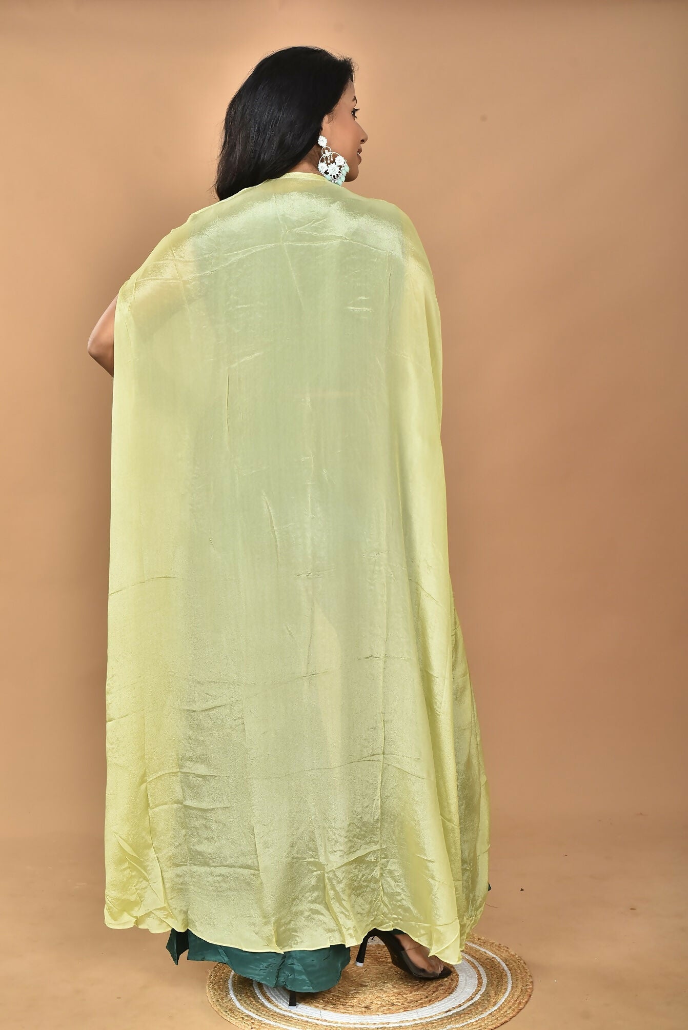 Morchari Women Hand Embroidery Crop Top-Green - Swadesiicart