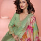 Anaita Green Shimmer Stitched Anarkali Suit with Sequins Embroidery Foil Stitch Work
