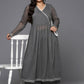 Ahalyaa Women's Traditional wear Kurta Set - Grey | Swadesiicart