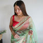 Vamsee Nilam Green Organza Saree - Swadesiicart