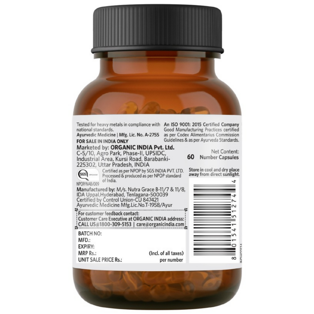 Organic India Flaxseed Oil Capsules - Swadesiicart