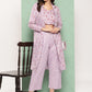 Yufta Women Printed Cotton Top with Trousers with Shrug - Swadesiicart