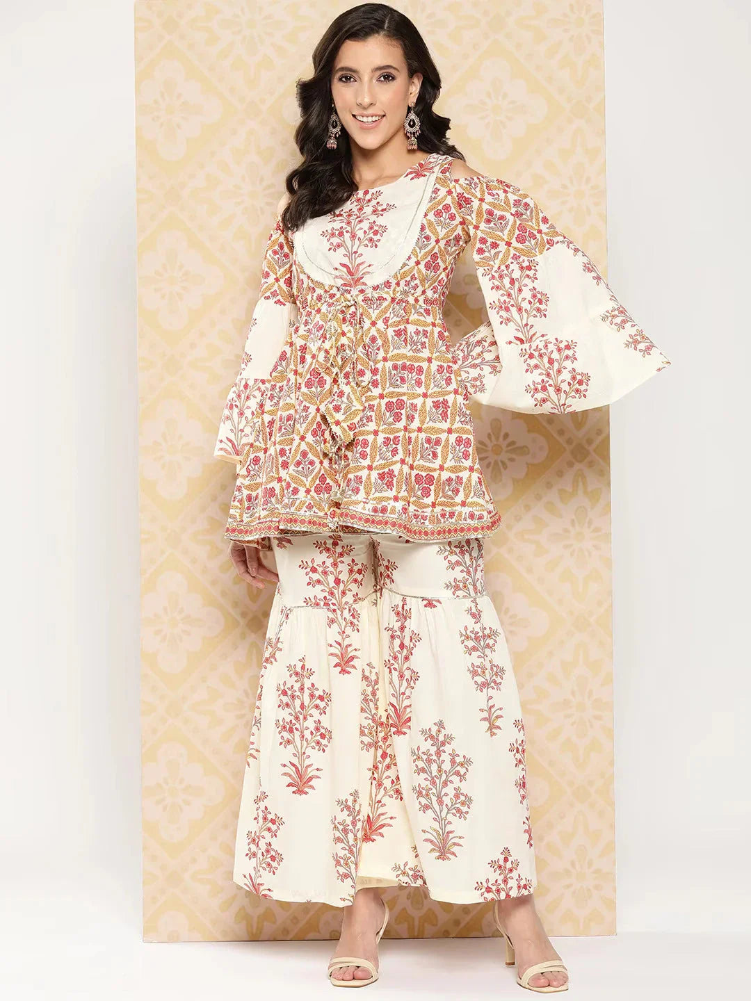 Yufta Women Printed Pure Cotton Ethnic Co-Ords - Swadesiicart