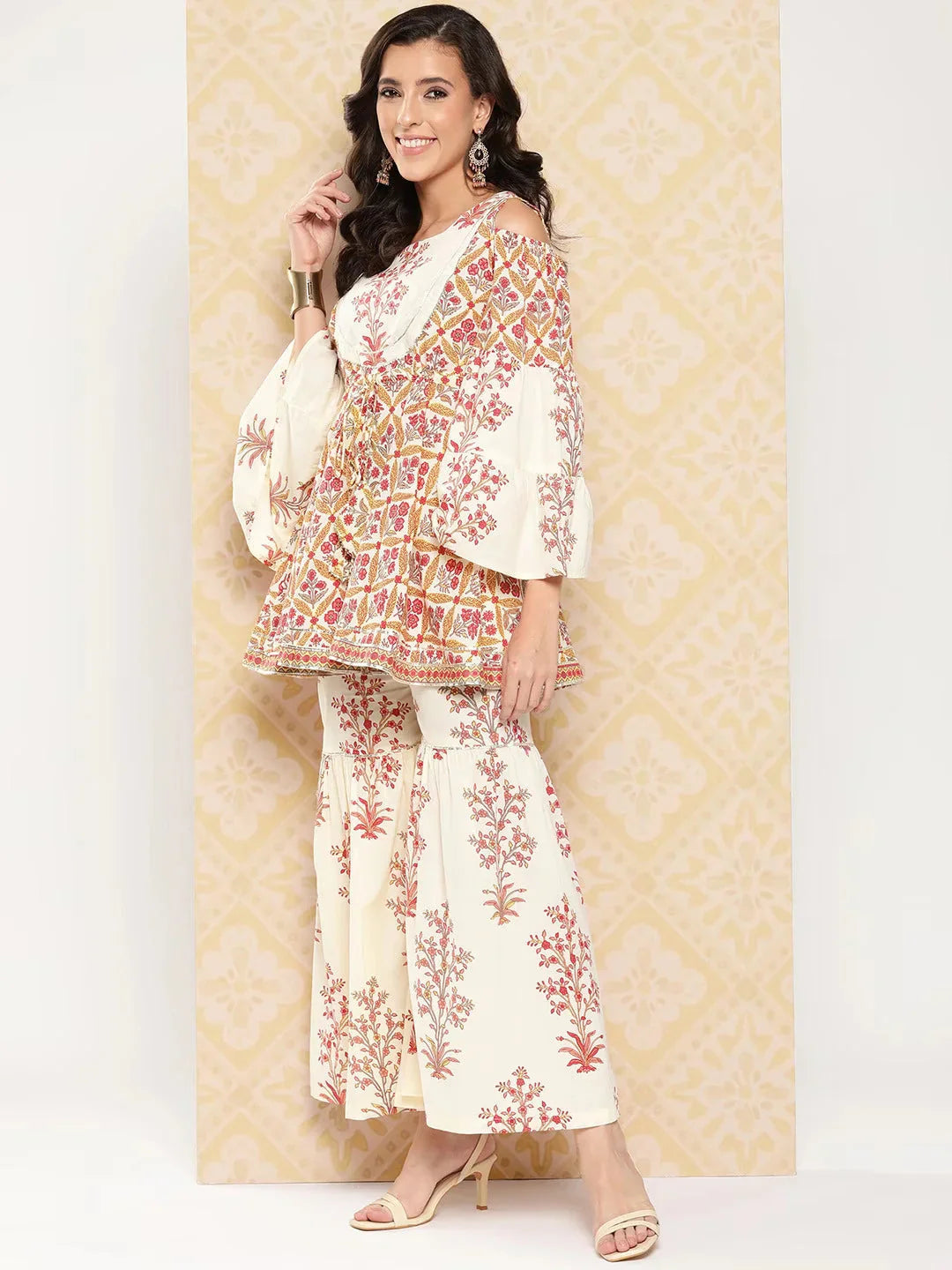 Yufta Women Printed Pure Cotton Ethnic Co-Ords - Swadesiicart