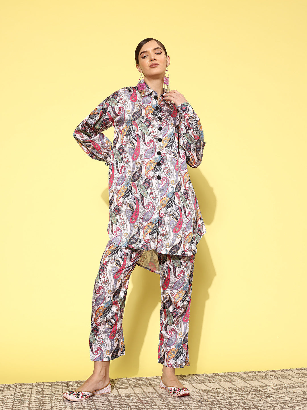 Yufta Women Printed Shirt with Trousers - Swadesiicart
