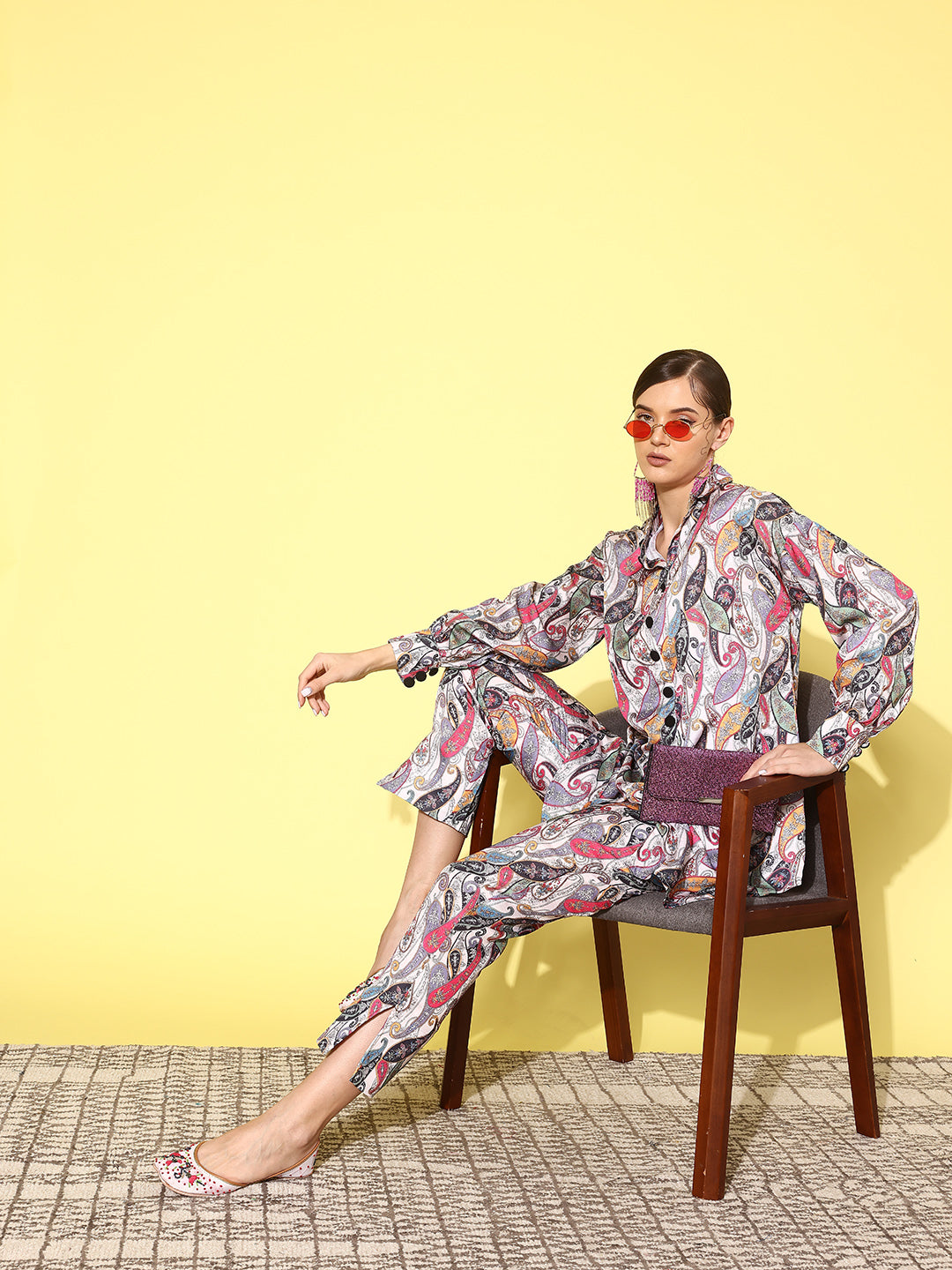 Yufta Women Printed Shirt with Trousers - Swadesiicart
