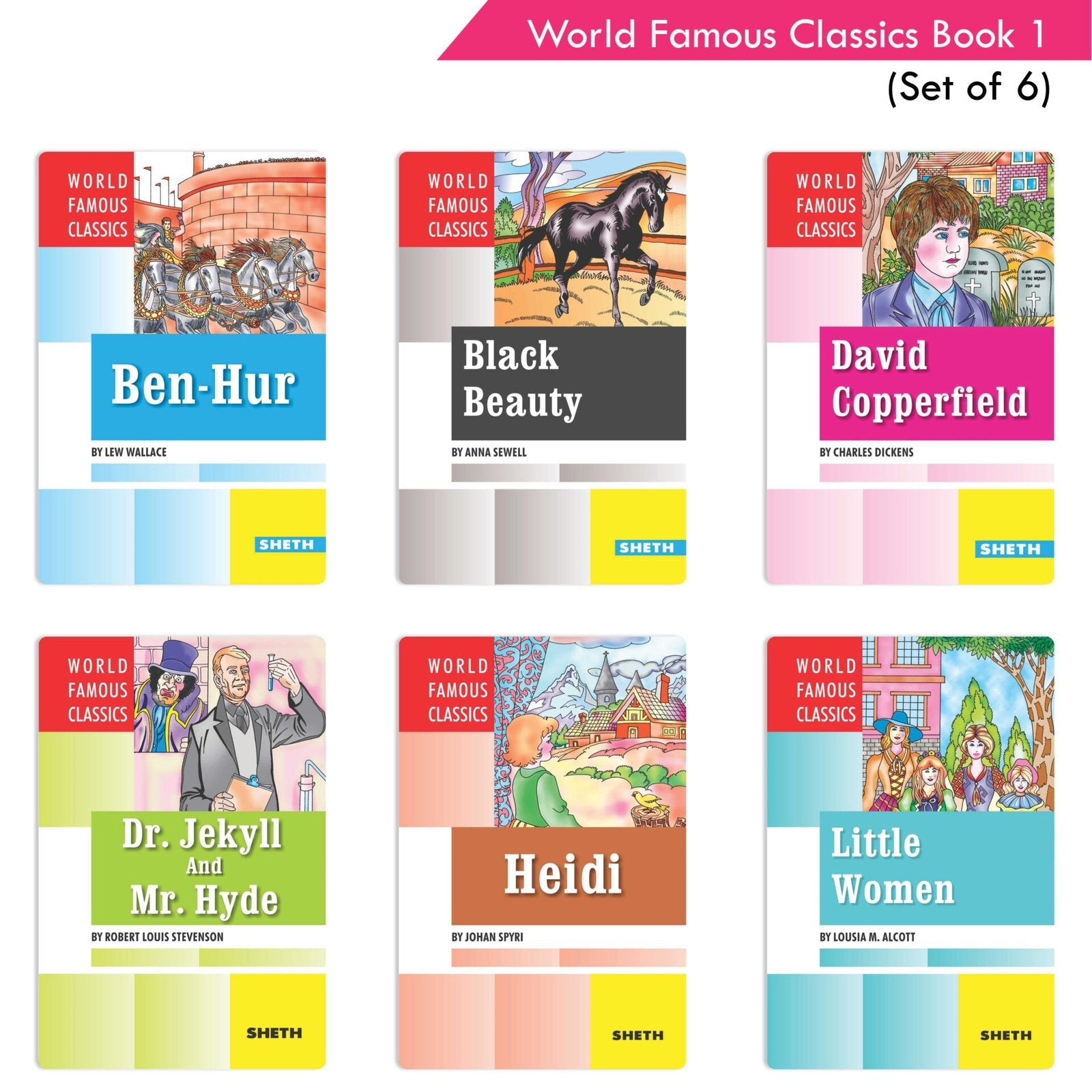 World Famous Classics Book 1 (Set of 6)| Ages 8-15 Year - Swadesiicart