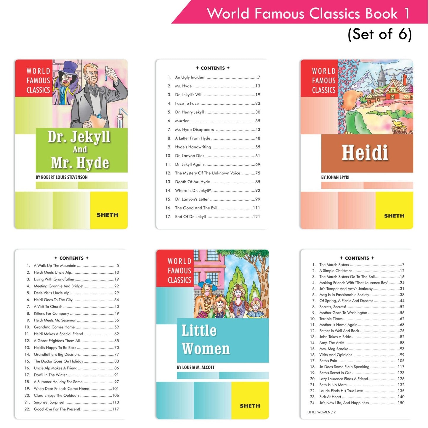 World Famous Classics Book 1 (Set of 6)| Ages 8-15 Year - Swadesiicart