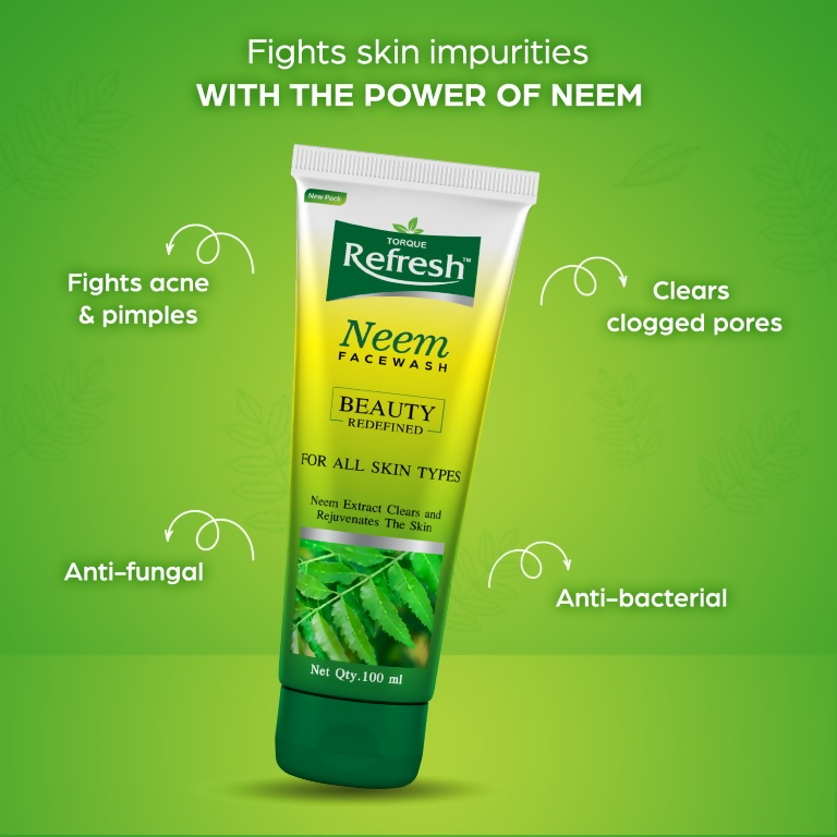 Torque's Refresh Neem Face Wash Cleanses And Soothes Skin - Swadesiicart