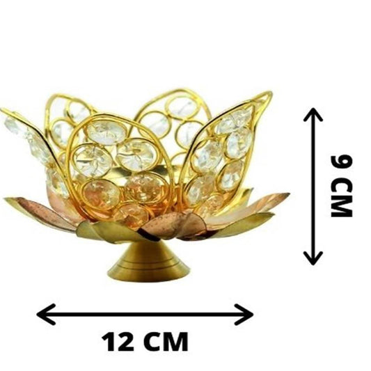 Puja N Pujari Kamal Patta Crystal Akhand Diya For Pooja | Swadesiicart
