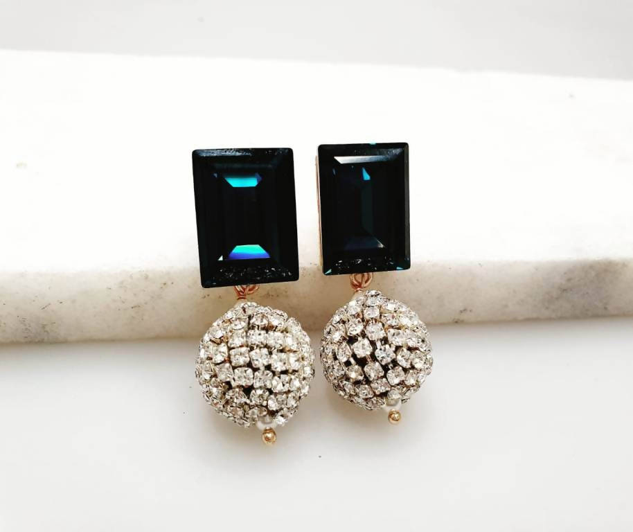 Bling Accessories Swarovski Montana Earrings | Swadesiicart