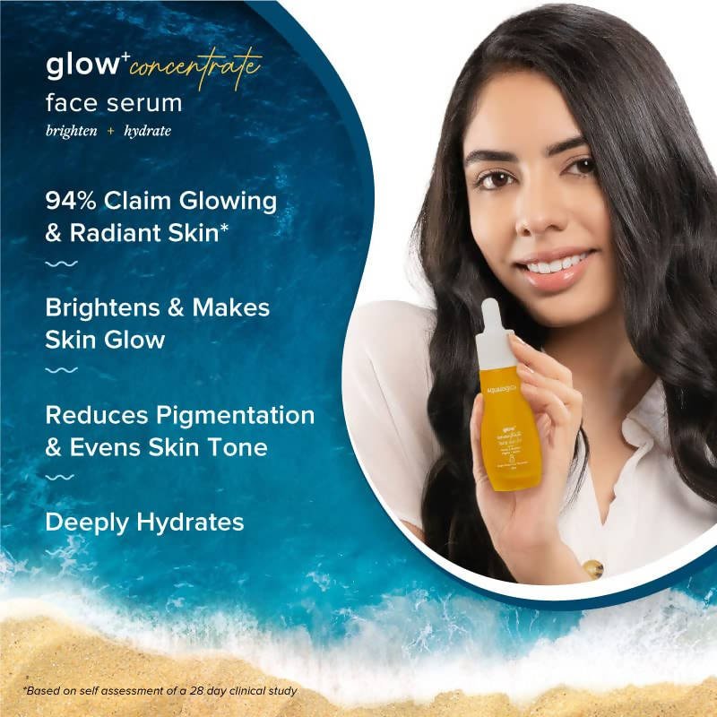 Aqualogica Glow+ Concentrate Face Serum With Hyaluronic Acid & Vitamin C - Limited Time Offer - Swadesiicart