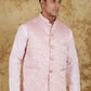 Bluesaanchi Men's Jacquard Misty Rose Waistcoat | Swadesiicart