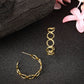 NVR Women Gold-Polished Contemporary Half Hoop Earrings - Swadesiicart
