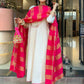 The52 White Women's Gorgeous Embroidered Work Chanderi Fabric Flared Kurta Pant and Dupatta Set - Swadesiicart