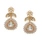 Kundan and Diamond with Pink Stones Dangler Earrings (Gold) - Ruby Raang - Swadesiicart