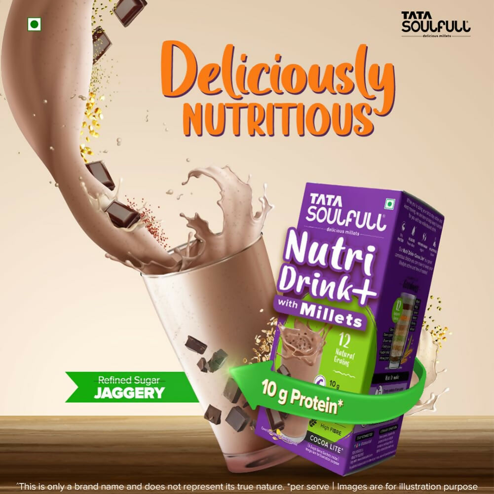 Tata Soulfull Nutri Drink+ With Millets - Cocoa Lite Flavor | Swadesiicart
