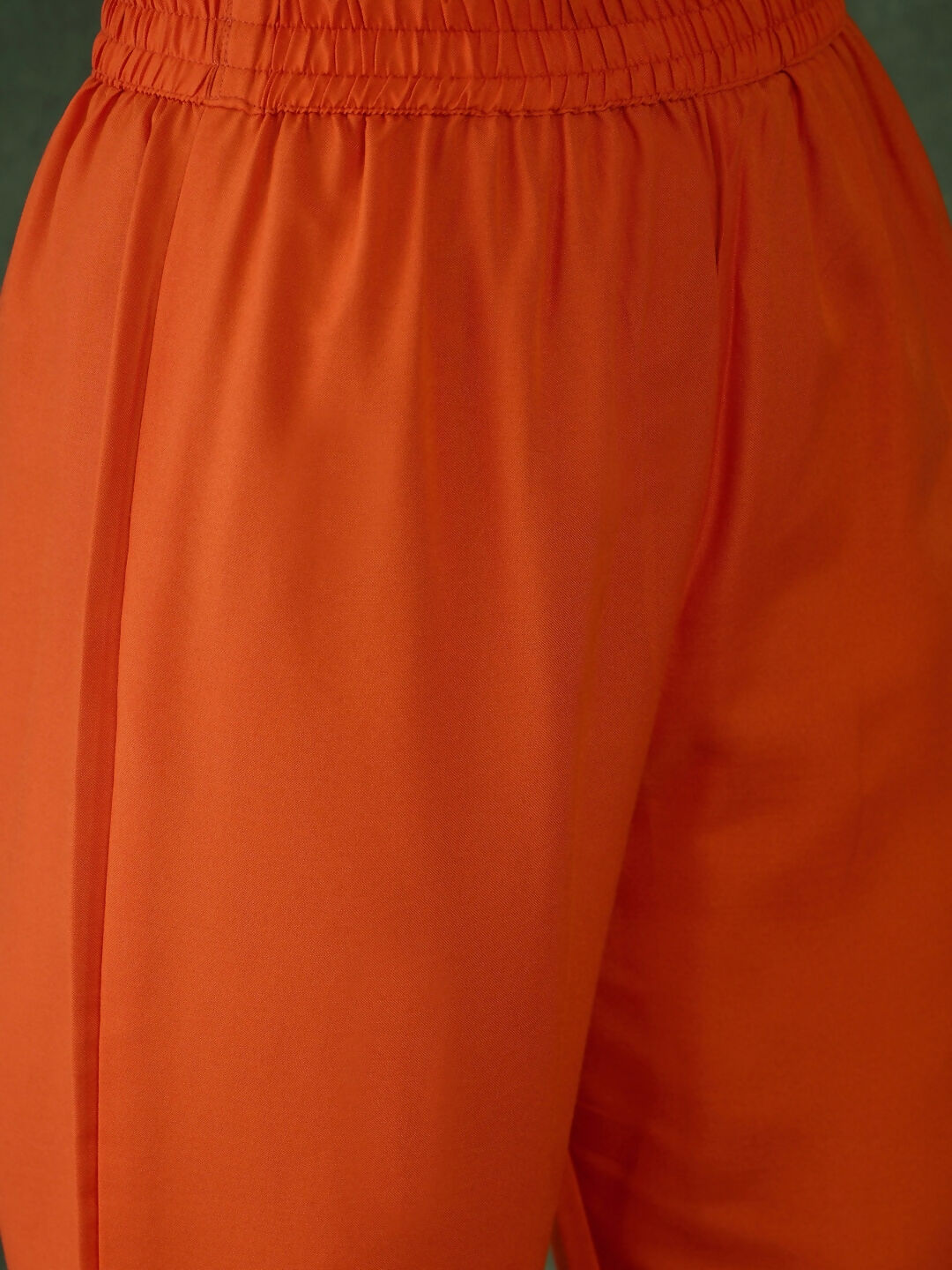 The52 Orange Women's Gorgeous Embroidered Chinon Fabric Flared Kurta Pant and Dupatta Set - Swadesiicart
