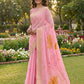 Shree Shyam Fashion Pink Linen Cotton Saree