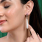 VOJ Set Of 2 Korean Drop Earrings - Gold-Polished and Silver Plated With White Pearl - Swadesiicart