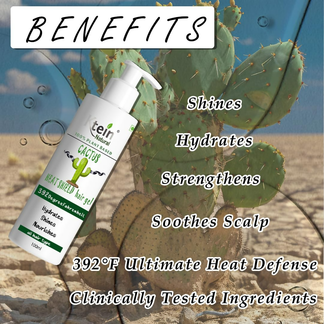 Ktein Cactus Heat Gel: 392°F Ultimate Heat Defense & Luscious Hair - Swadesiicart