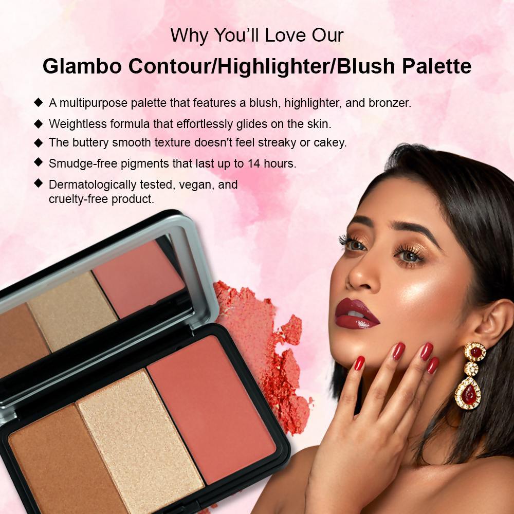 Daily Life Forever52 Glambo - Contour Highlighter Blush Palette - Barbie Doll | Swadesiicart