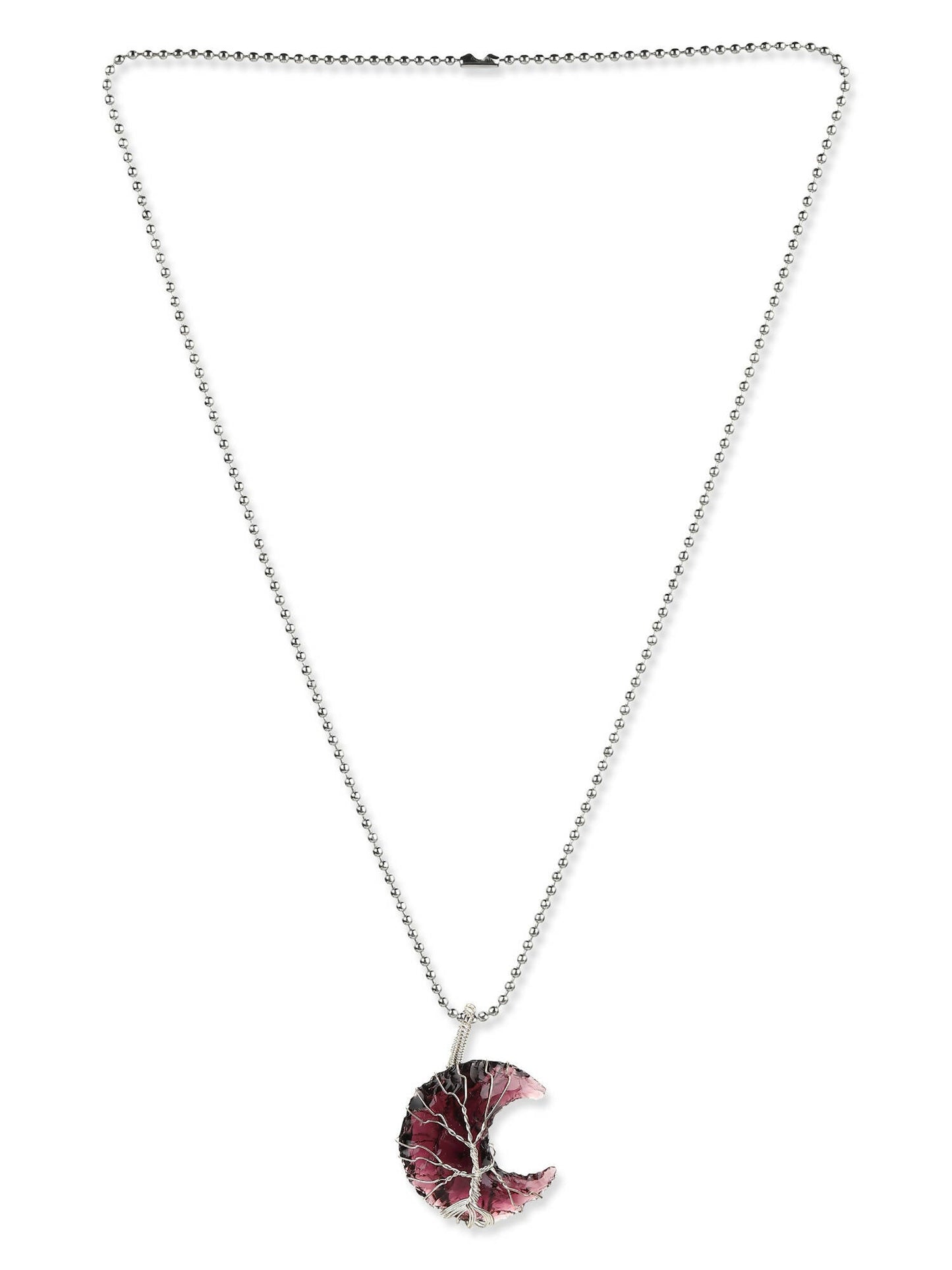 Women's Silver-Toned Purple Silver-Plated Handcrafted Chain - Ruby Raang | Swadesiicart