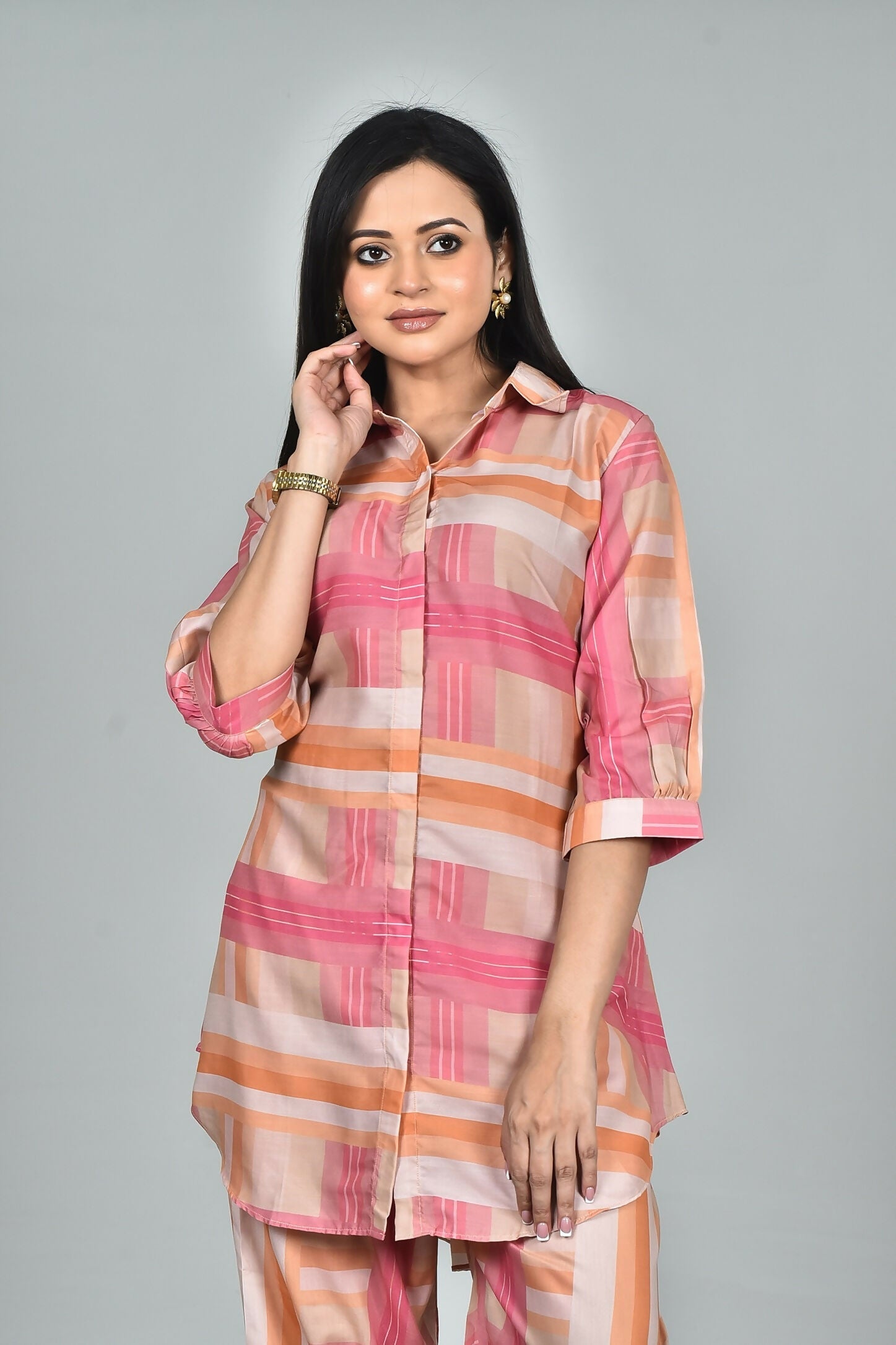 Morchari Digital Print Semi Muslin Co-Ord Set Top & Trouser-Multicolor - Swadesiicart