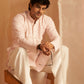 Pink Viscose Chikankari Embroidery Work Men's Kurta Set - Mahotsav | Swadesiicart