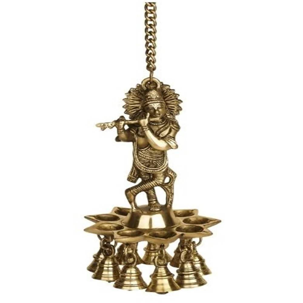 Puja N Pujari Krishna Hanging Diya with Bells For Pooja Room | Swadesiicart