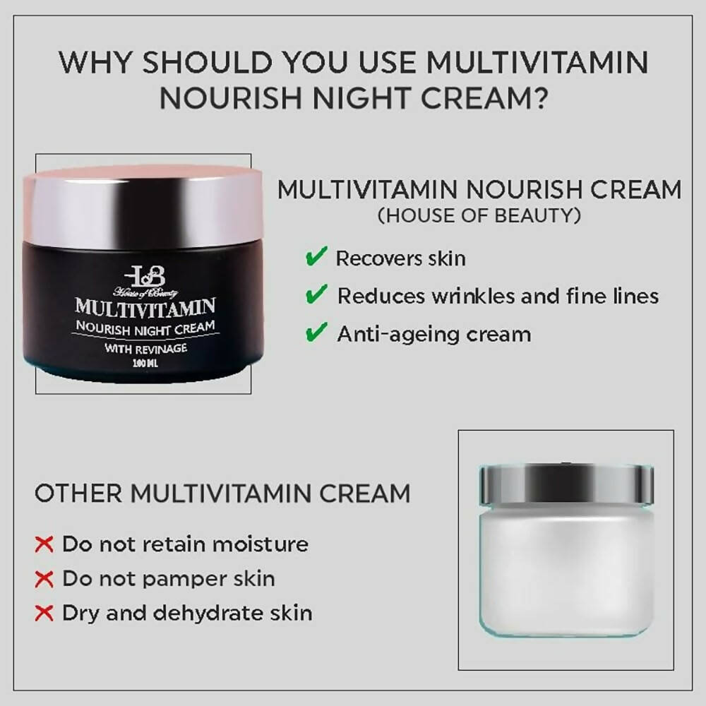 House Of Beauty Multivitamin Nourish Night Cream With Revinage For Face - Swadesiicart