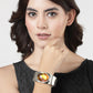 NVR Women Silver-Toned Topaz Rhodium-Plated Kada Bracelet - NR Retail-NVR