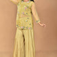 Morchari Women And Hand Embroidery Palazzo Set-Mustard - Swadesiicart