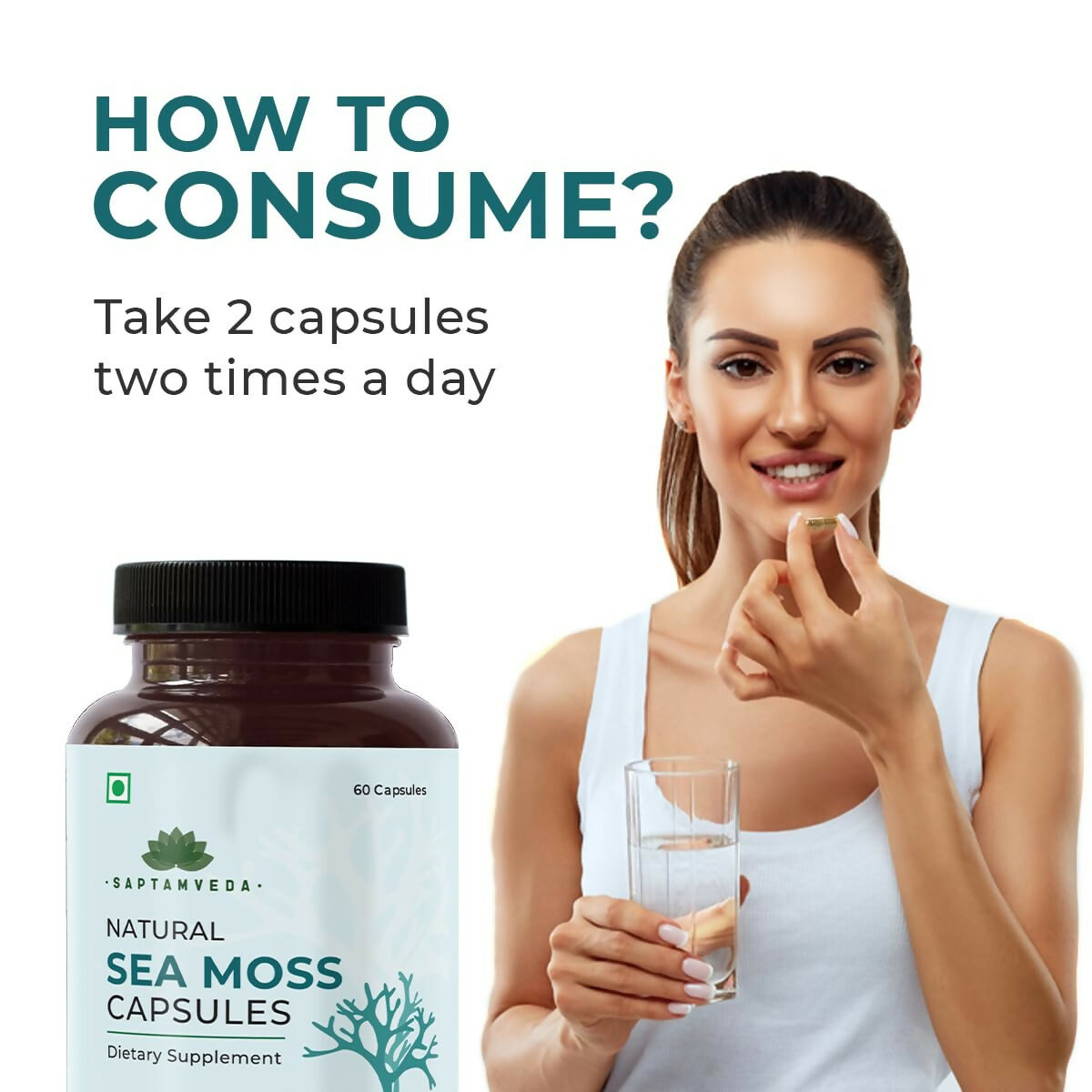 Saptamveda Irish Sea Moss 500mg Capsules - Swadesiicart