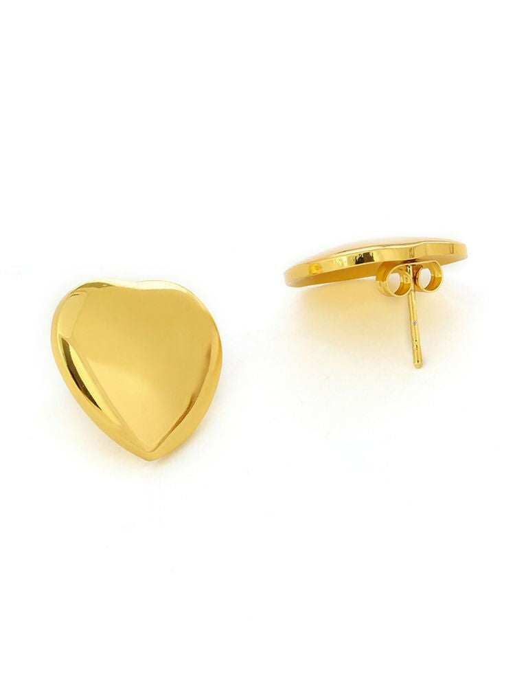 Golden Heart Studs - Ruby Raang | Swadesiicart