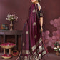 Joban Fashion Wine Floral Motifs Banarasi Silk Sarees | Swadesiicart