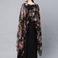 Ahalyaa Women Black Crepe Dress With Attached Dupatta | Swadesiicart