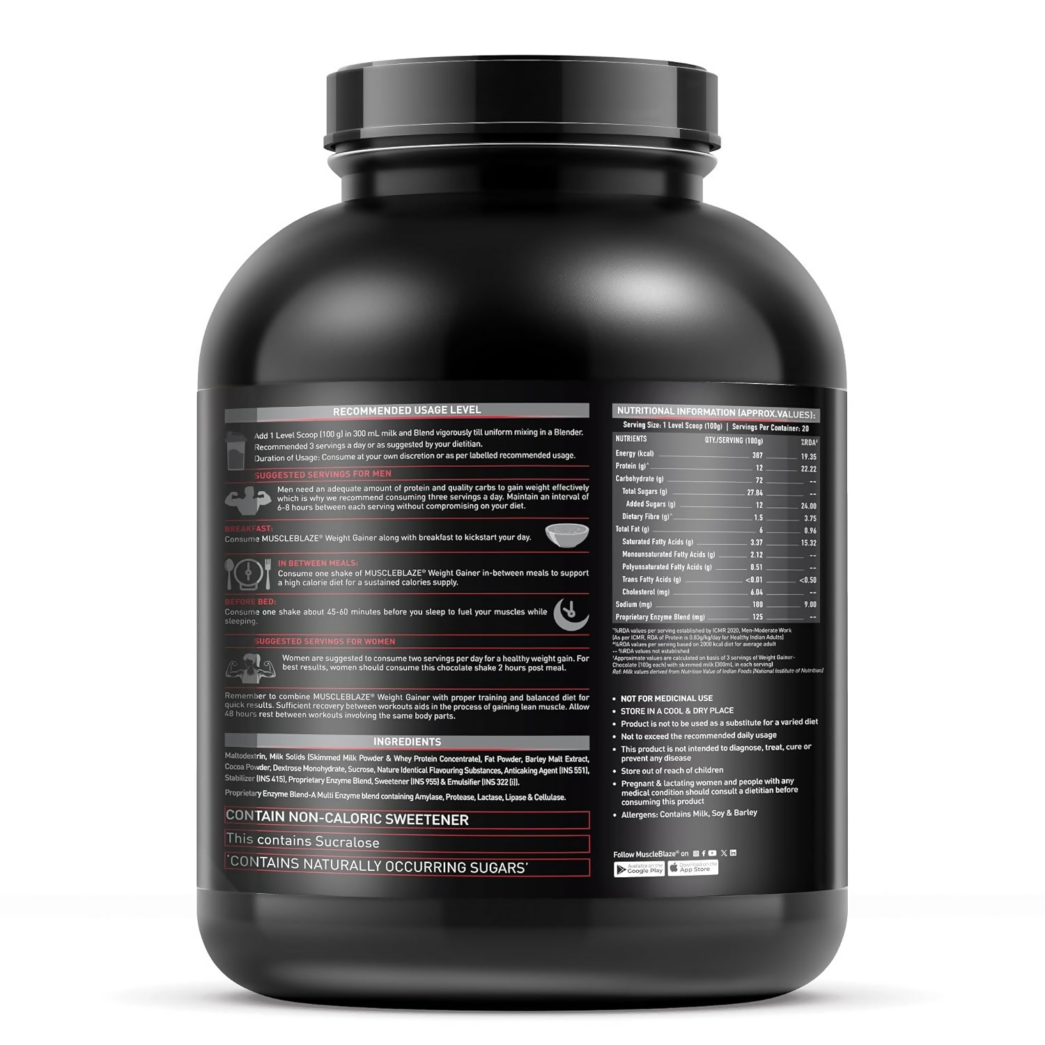 MuscleBlaze Weight Gainer With Added Digezyme Powder | Swadesiicart