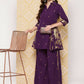 Ahalyaa Women's Traditional Wear Co-ods - Burgundy | Swadesiicart