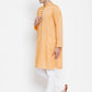 Even Apparels Yellow Rayon Men's Kurta With Band Collar | Swadesiicart