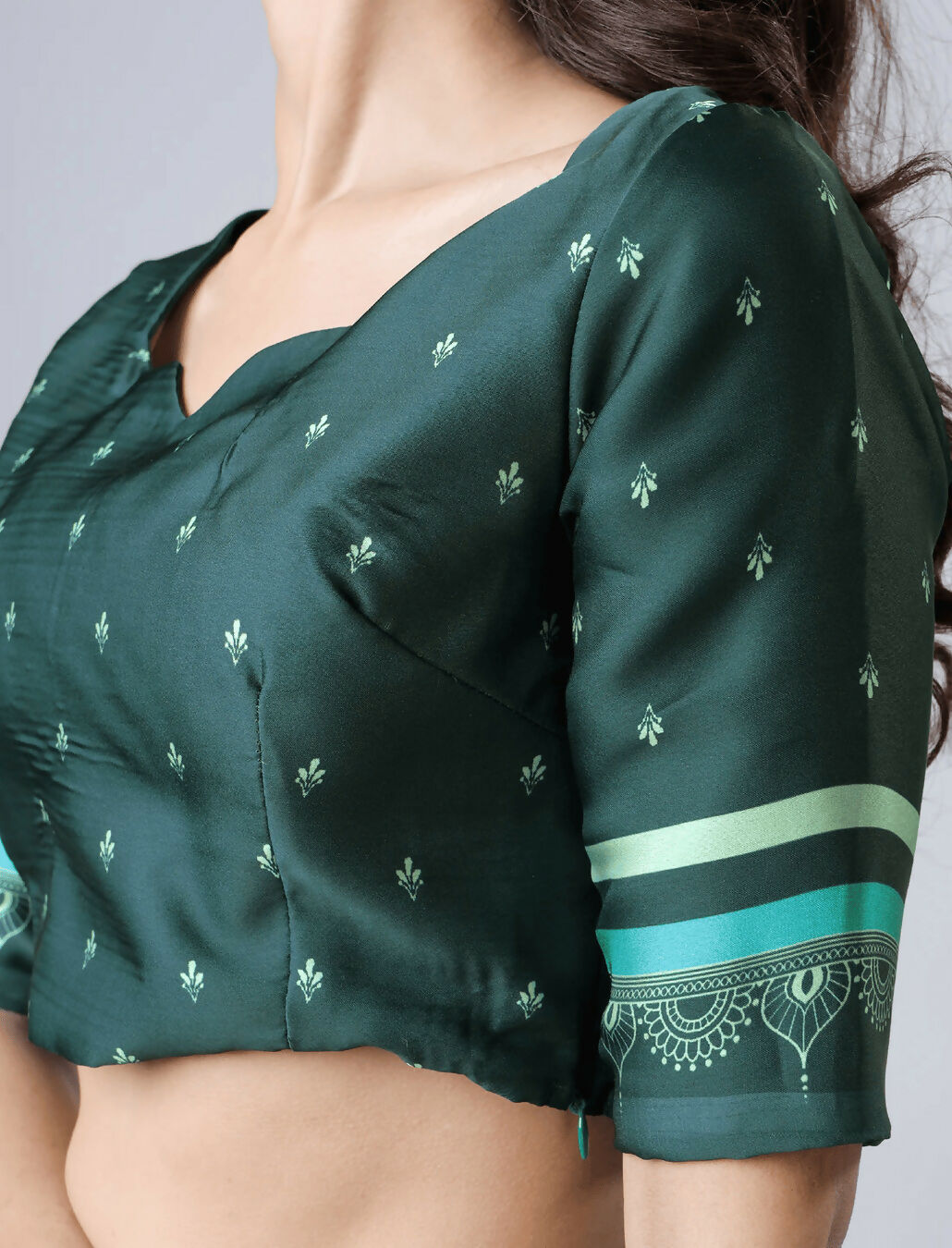 Vastranavya Electric Blue Mandalaa Print Freehand Ready to Wear Saree | Swadesiicart