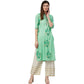 Anubhutee Women's Green Ethnic Printed Kurta with Palazzos | Swadesiicart