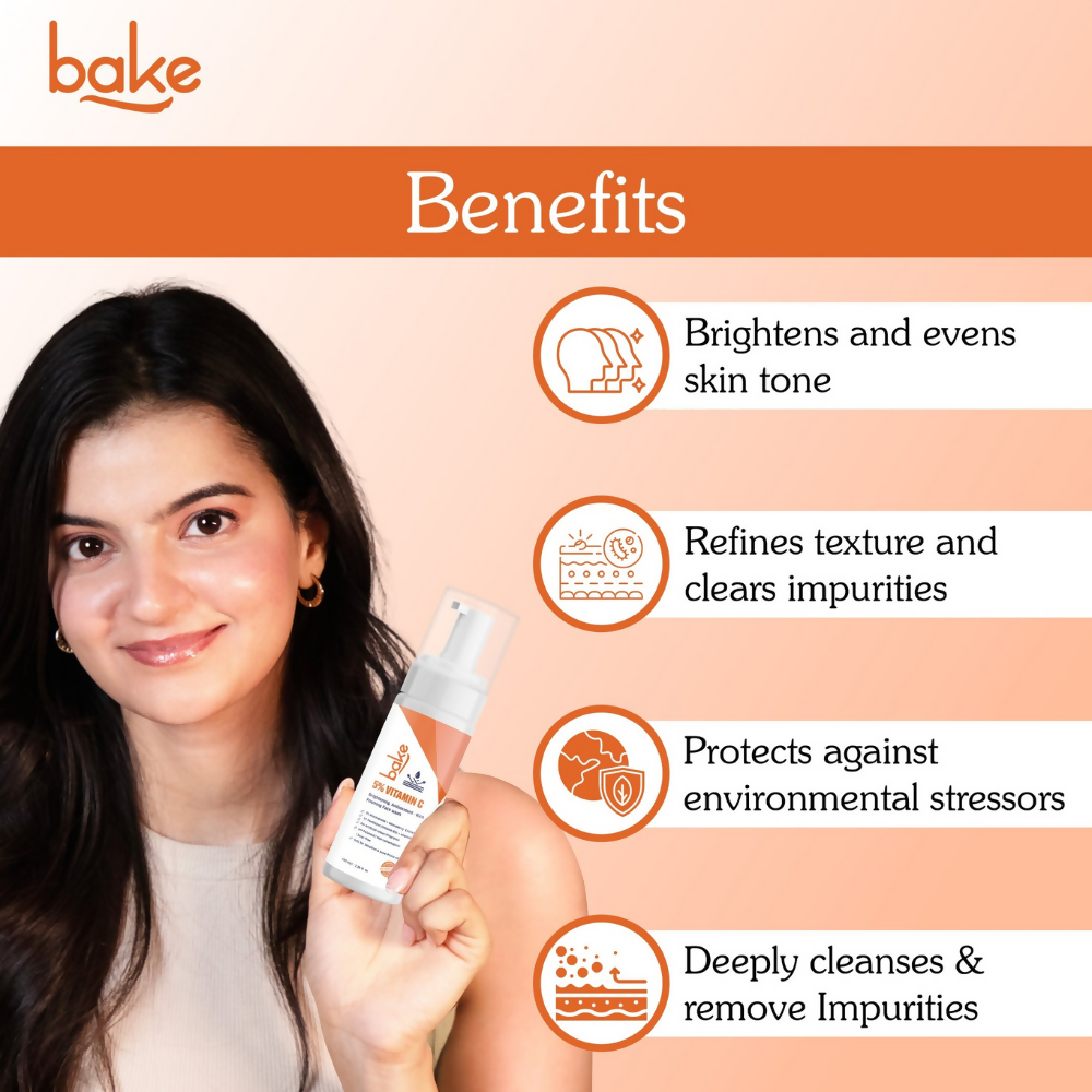 Bake 5% Vitamin C Foaming Face Wash with 3% Niacinamide | Swadesiicart