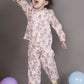Breathables Kids Cotton Night Suit – White & Pink Teddy Shirt & Pyjama Co-Ord Set For Boys & Girls