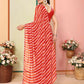 Red Georgette Designer Printed Ready To Wear Saree - Elite | Swadesiicart